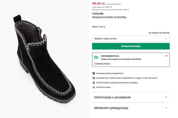 Botki na szerszą stopę z Deichmanna