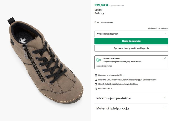 Półbuty z Deichmanna na odstającego palucha
