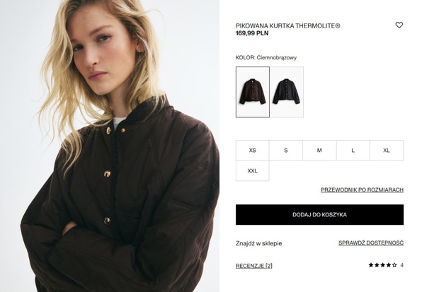 Pikowana kurtka z H&M