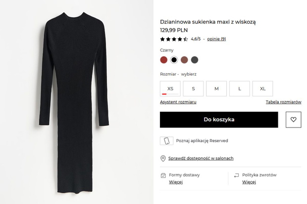 Dzianinowa sukienka z Reserved