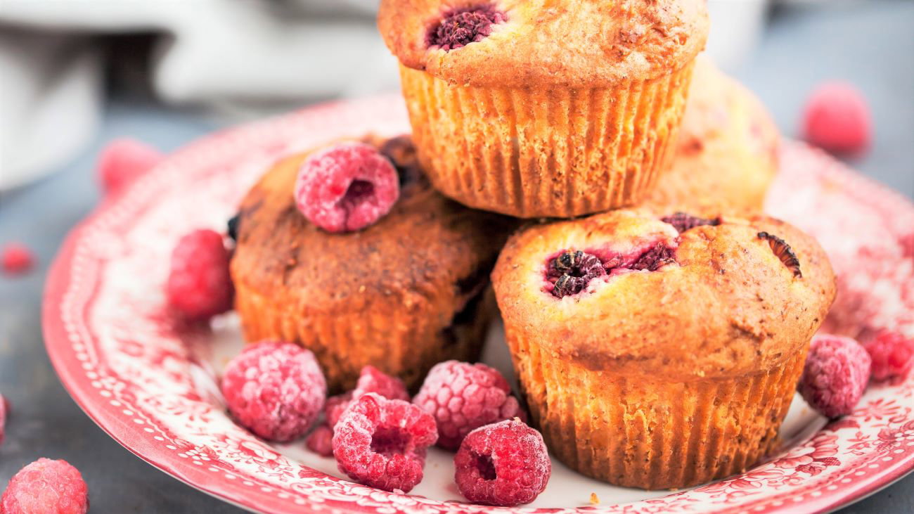 muffiny z jesiennymi malinami