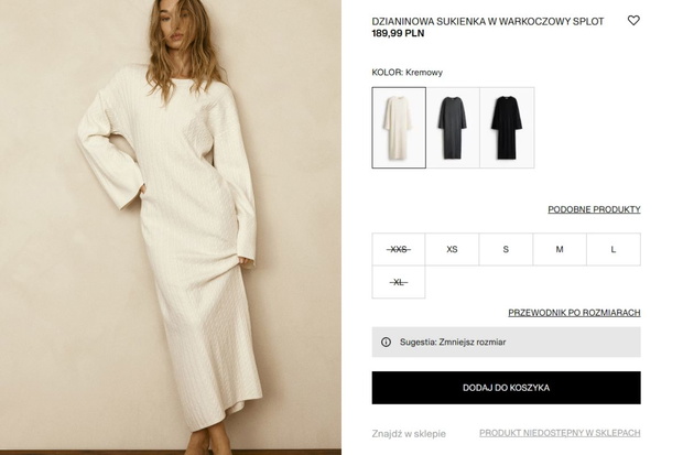 Dzianinowa sukienka maxi z H&M