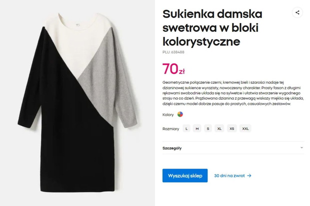 Dzianinowa sukienka z Pepco