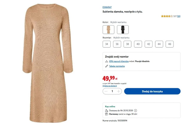 Dzianinowa sukienka z Lidla