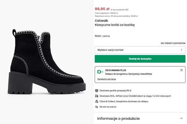 Czarne botki z Deichmanna