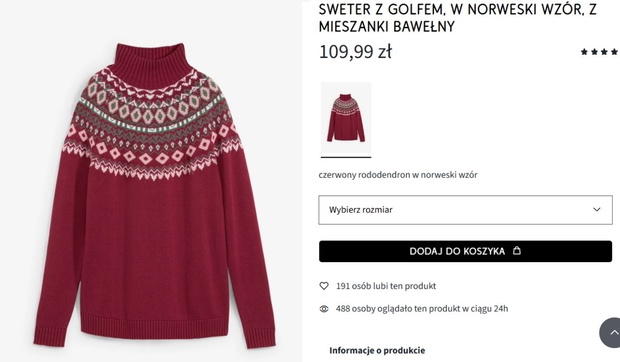 Sweter z norweskim wzorem