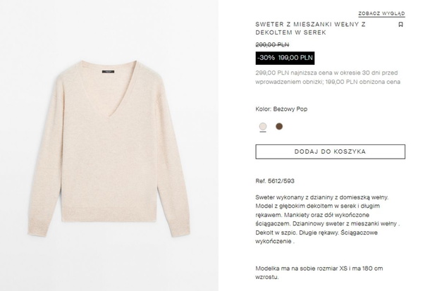 Wełniany sweter Massimo Dutti