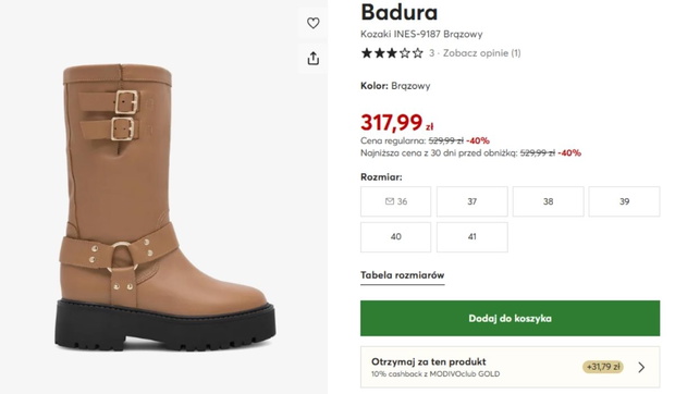 Skórzane kozaki Badura 