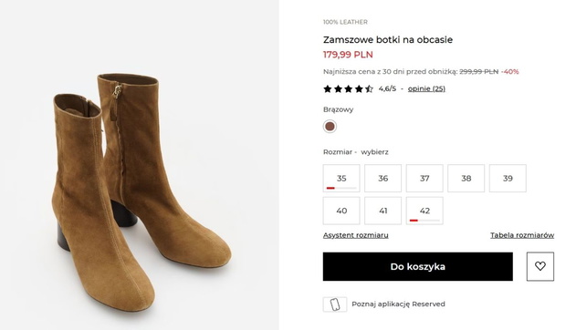 Zamszowe botki z Reserved