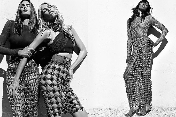 Cindy Crawford, Claudia Schiffer, Naomi Campbell w kampanii domu mody Balmain
