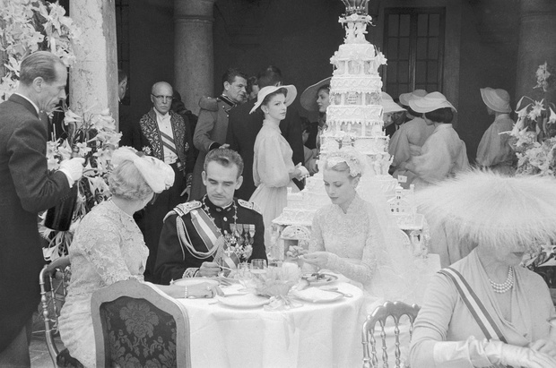 Prince Rainier and Grace Kelly Sitting With Guests