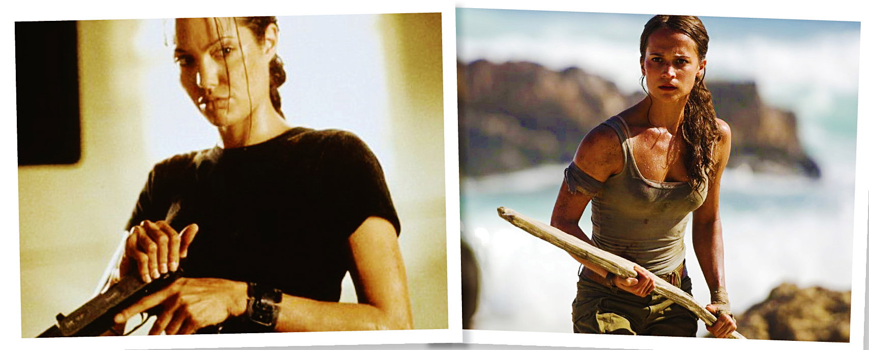 Angelina Jolie i Alicia Vikander jako Lara Croft