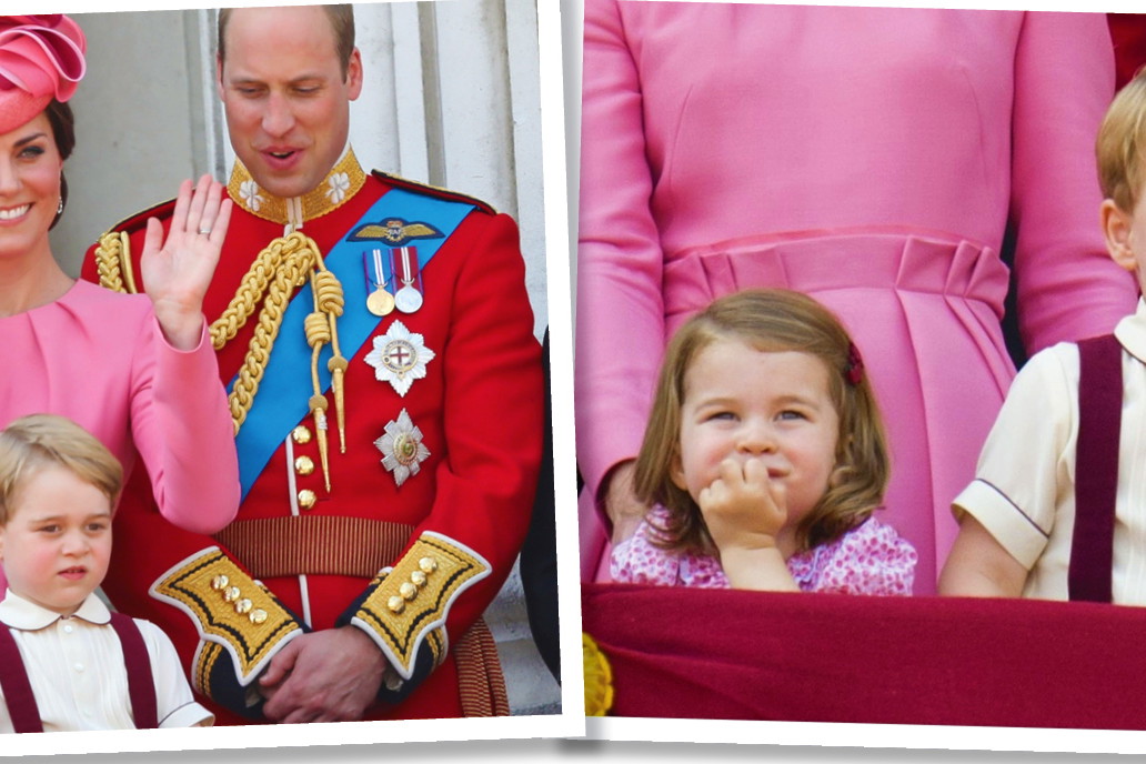 Książę George i księżniczka Charlotte, księżna Kate i William