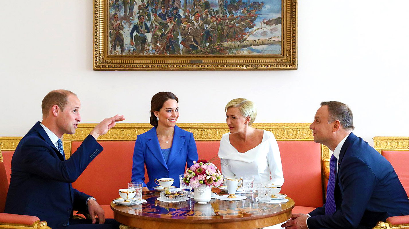 Księżna Kate i książę William w Polsce, Andrzej Duda i Agata Duda, śniadanie w Belwederze