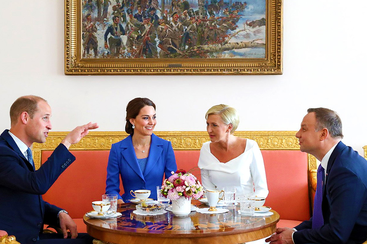 Księżna Kate i książę William w Polsce, Andrzej Duda i Agata Duda, śniadanie w Belwederze