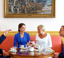 Księżna Kate i książę William w Polsce, Andrzej Duda i Agata Duda, śniadanie w Belwederze