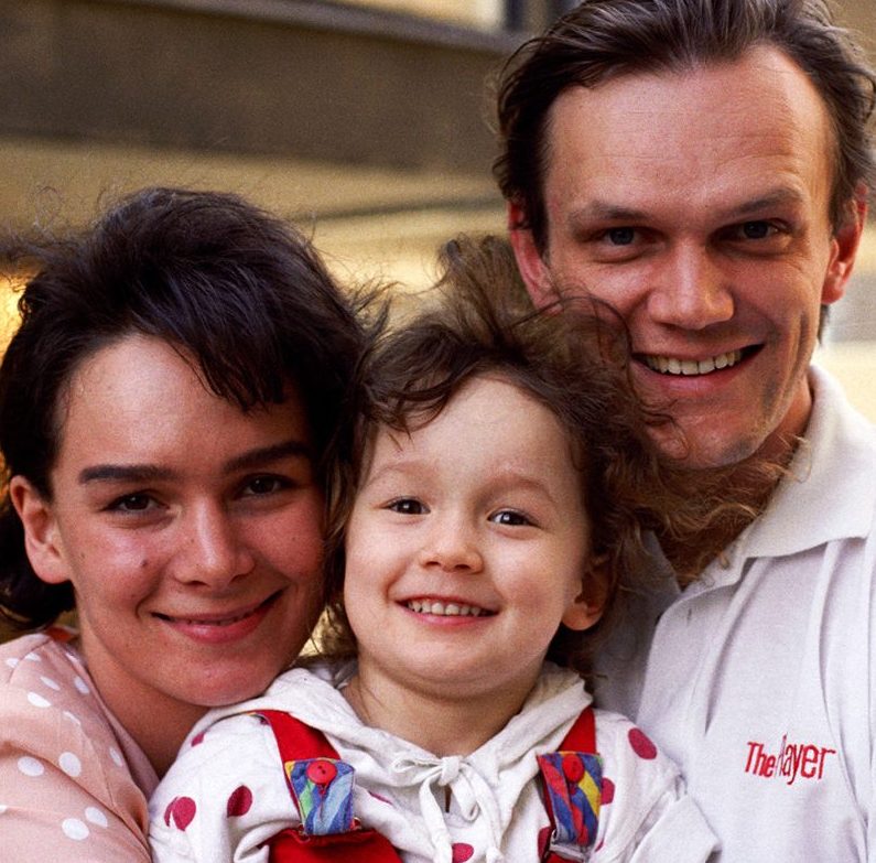 Cezary Pazura, Żaneta Pazura, Anastazja Pazura, kwiecień 1993 roku, Warszawa