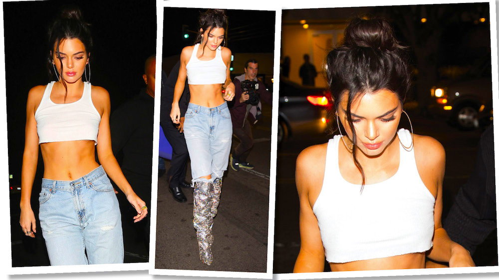 urodzinowa stylizacja Kendall Jenner w butach Saint Laurent