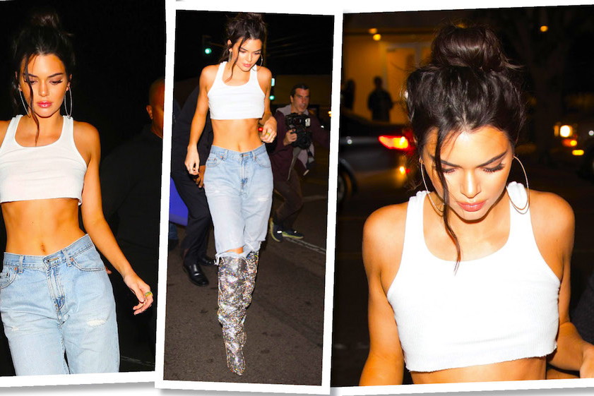 urodzinowa stylizacja Kendall Jenner w butach Saint Laurent
