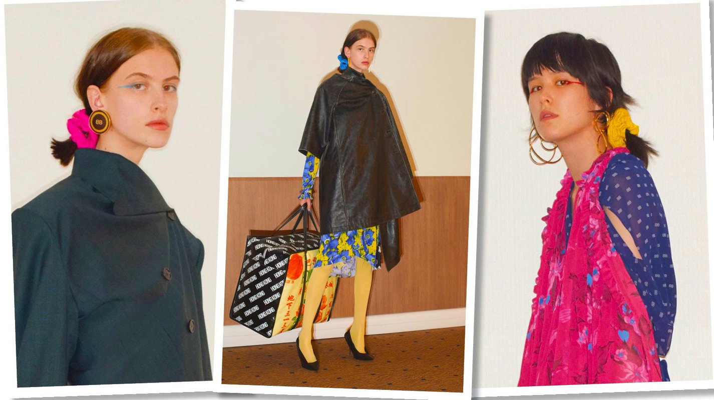 Frotki do włosów, gorący trend na wiosnę 2018, Balenciaga pokaz resort 2018