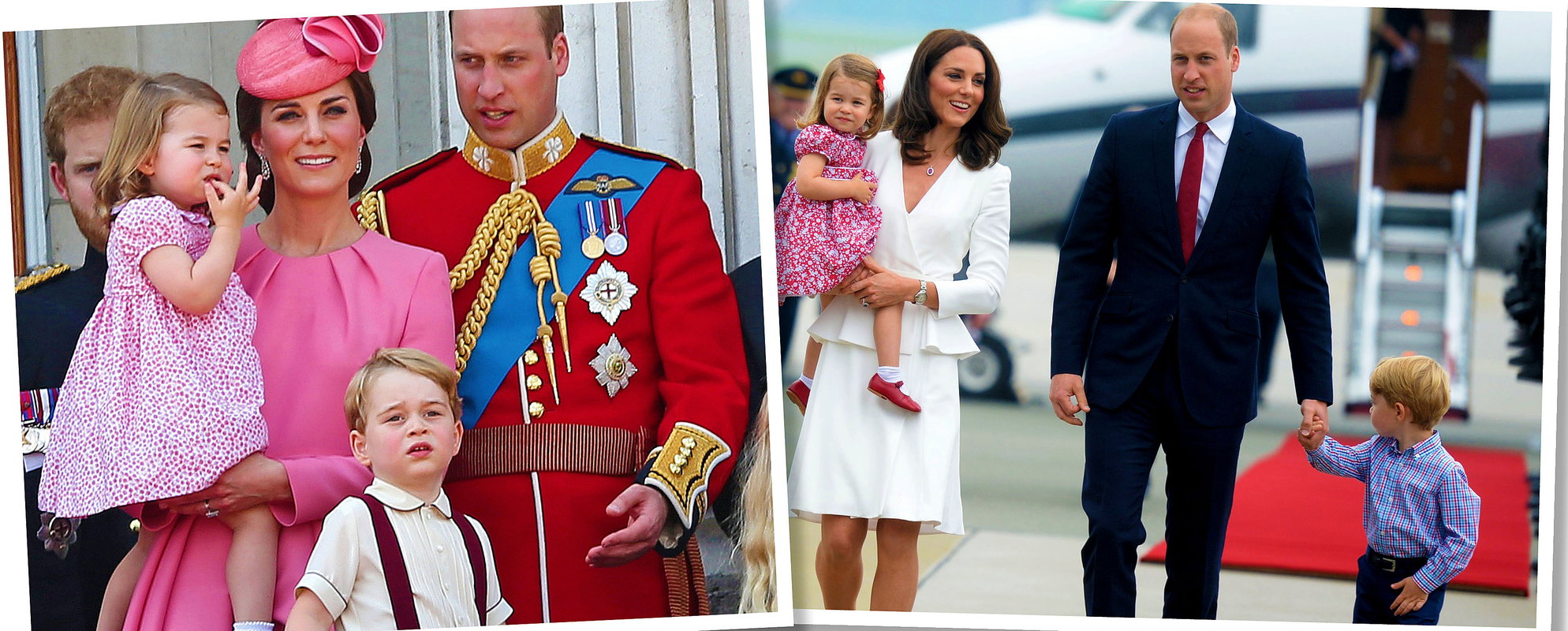 Księżniczka Charlotte, księżna Kate, książę George, książę William