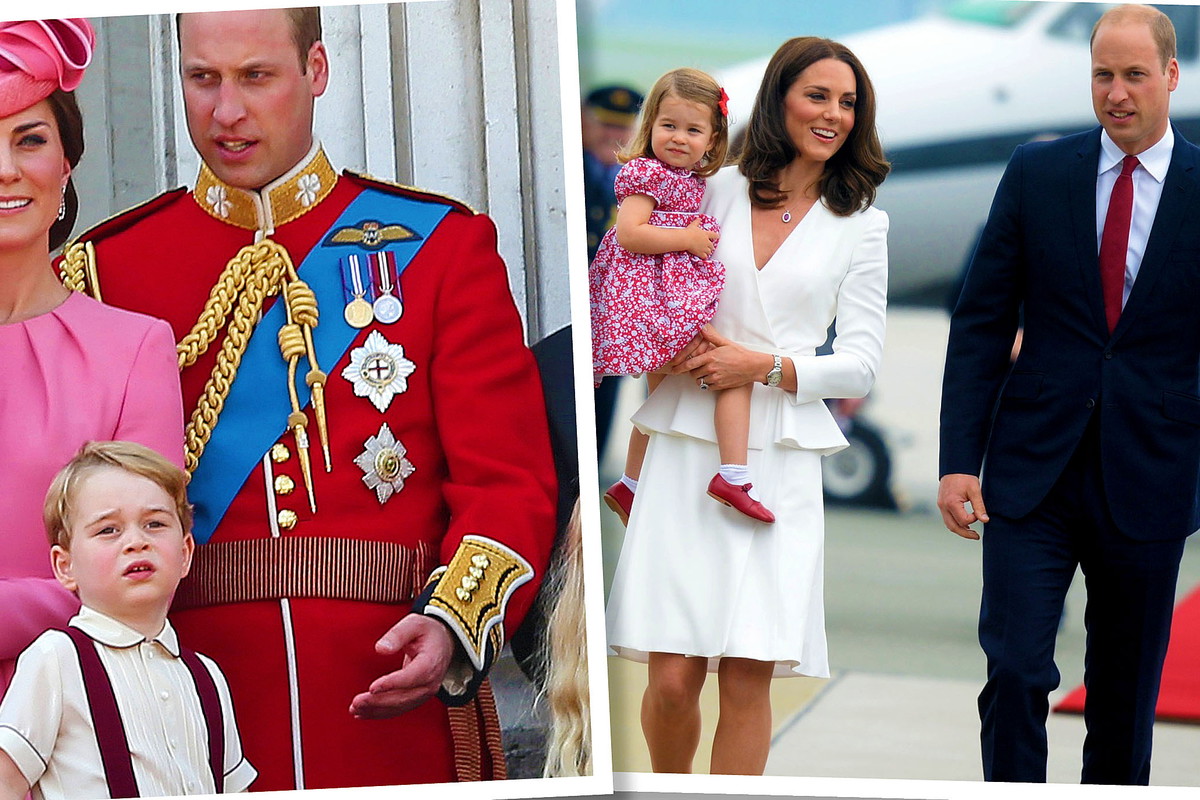 Księżniczka Charlotte, księżna Kate, książę George, książę William