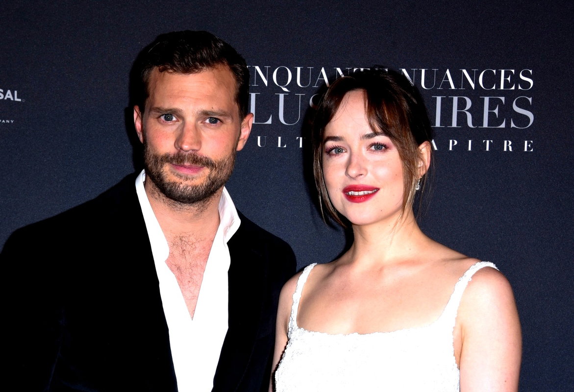 Dakota Johnson, Jamie Dornan, Christian Grey, Anastasia Steele, premiera "Nowe oblicze Greya", Paryż 2018