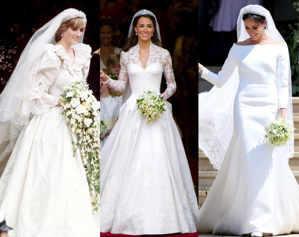 suknie ślubne księżnej Diany, księżnej Kate  księżnej Meghan
