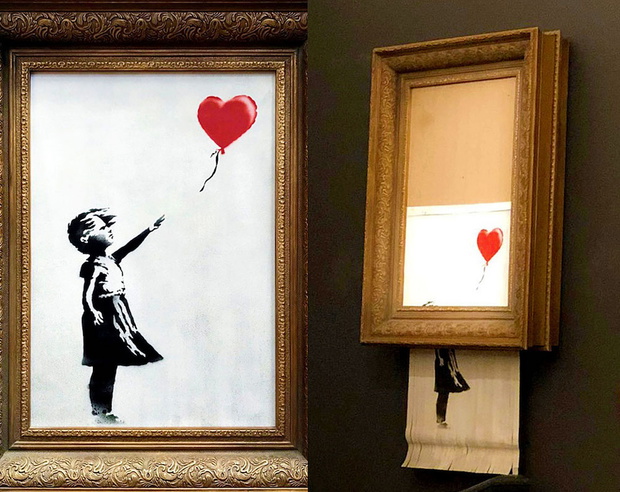 przedana za milion funtów praca Banksy’ego uległa samozniszczeniu tuż po licytacji!