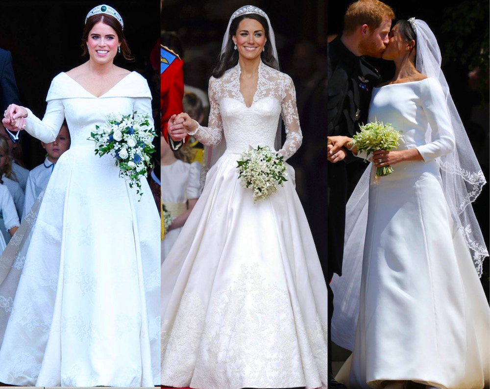 Porównujemy suknie ślubne księżniczki Eugenii, księżnej Kate i księżnej Meghan