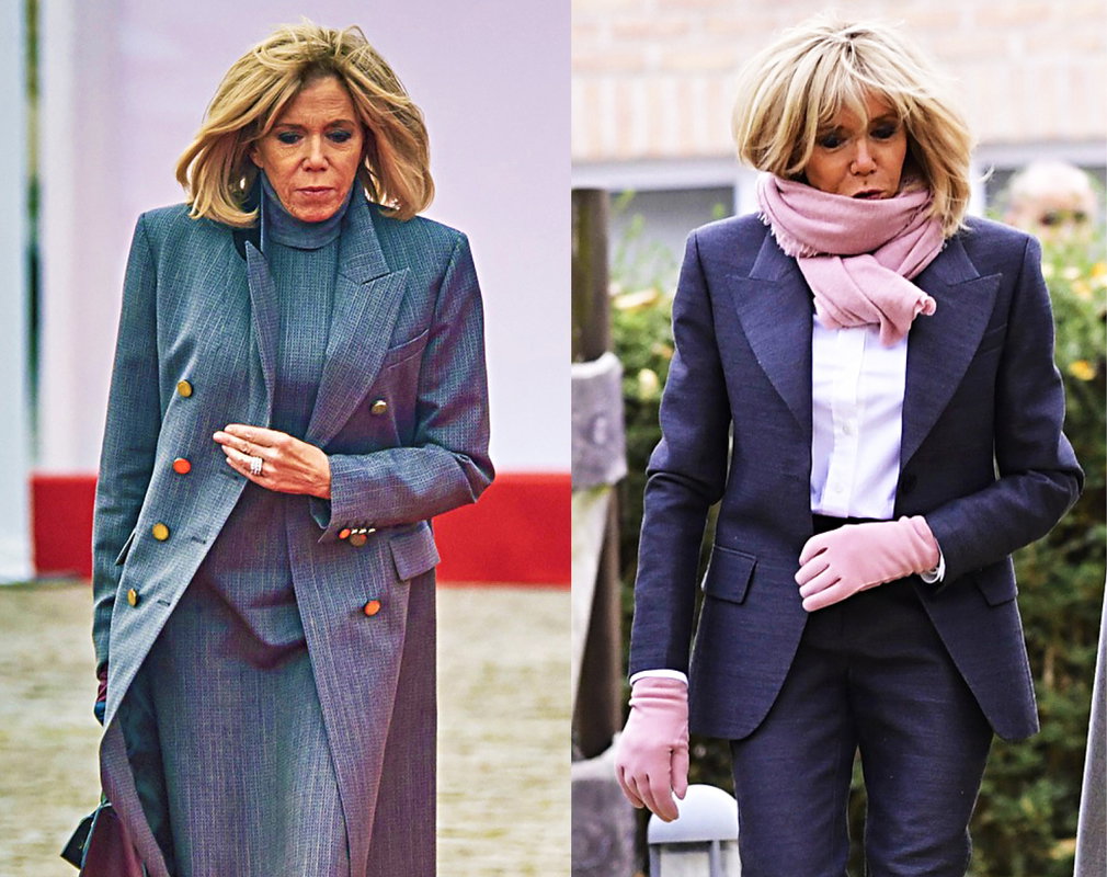 Brigitte Macron w trakcie wizyty w Belgii z królową Mathilde