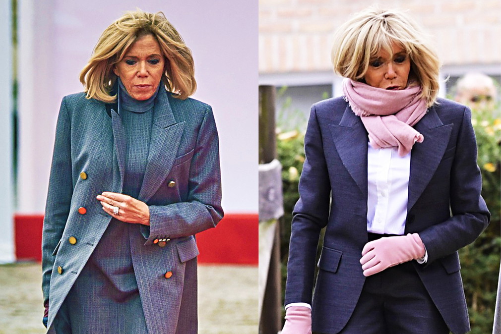 Brigitte Macron w trakcie wizyty w Belgii z królową Mathilde