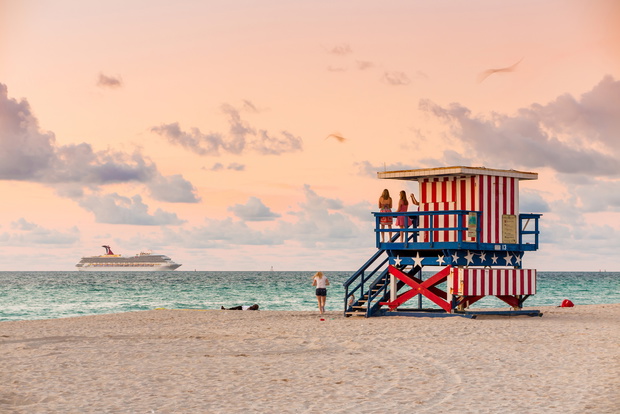 Lifeguard Tower in South Beach, Miami Beach, Florida