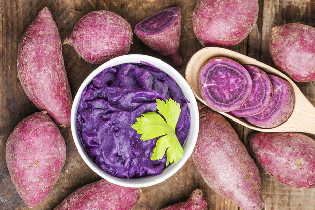 Purple sweet potato mash