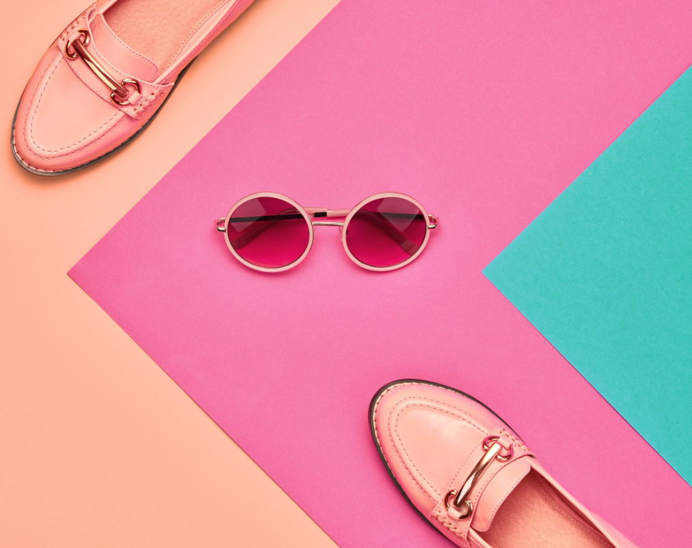 color blocking, buty, akcesoria