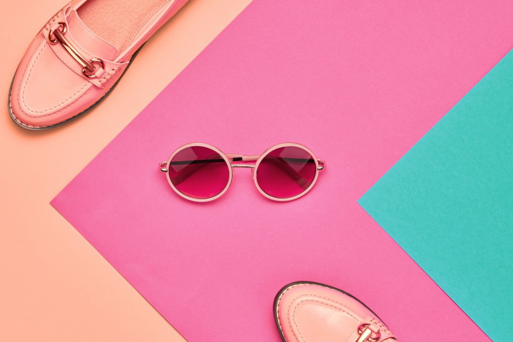 color blocking, buty, akcesoria