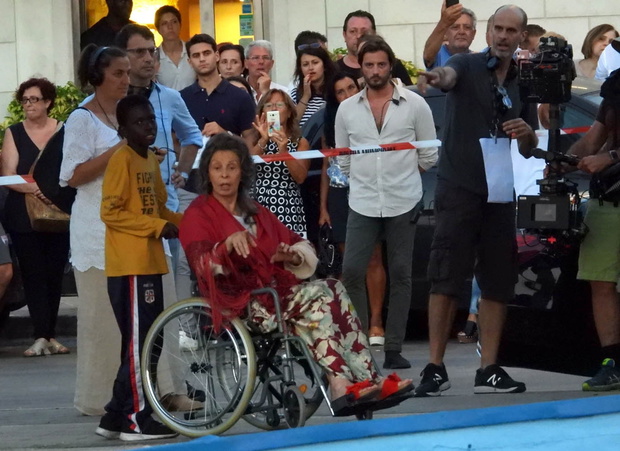 EXCLUSIVE: Screen legend Sofia Loren is almost unrecognisable as she films her latest role, as a wheelchair-bound career.