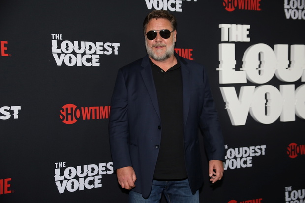 Actor Russell Crowe arrives at the premiere for the Showtime TV series "The Loudest Voice" in New York