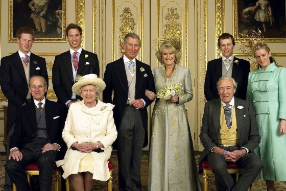 GettyImages-101566985 Camilla, Karol, William, Harry, Thomas, Laura