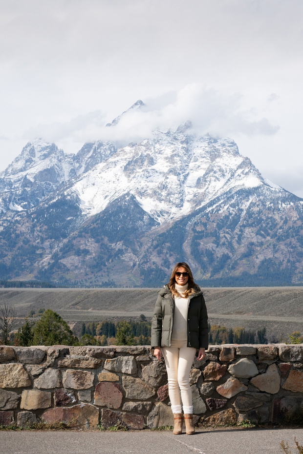Melania Trump w parku narodowym Grand Teton
