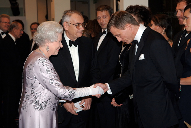 Queen and Actor Daniel Craig At Casino Royale Premiere