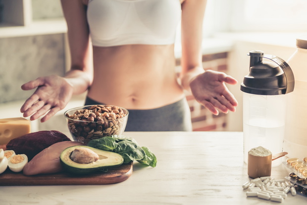 Woman cooking healthy food