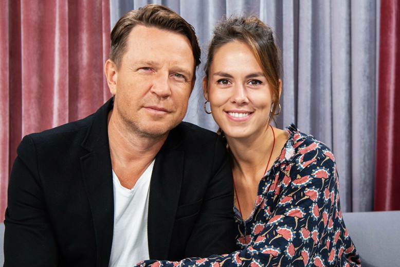 Wojciech Błach, Agnieszka Giza, Warszawa, na planie „Dzień Dobry TVN”, 25.09.2021 rok