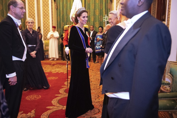 Royals Attend A Reception For The Diplomatic Corps At Buckingham Palace
