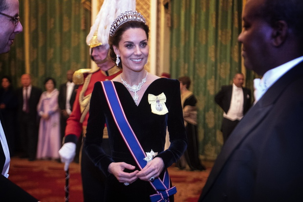 Royals Attend A Reception For The Diplomatic Corps At Buckingham Palace