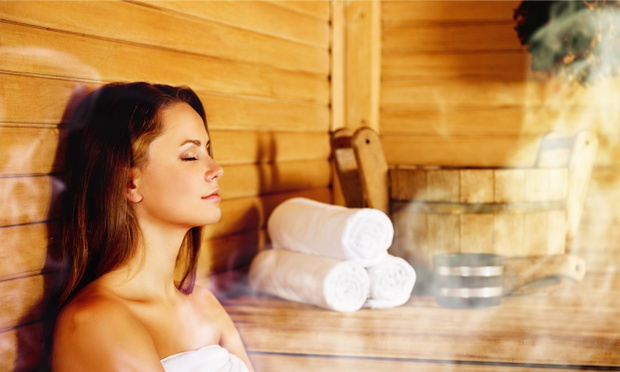 Young woman relaxing in spa