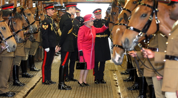 Queen Elizabeth II Visits The Kings Troop The Royal Horse Artillery