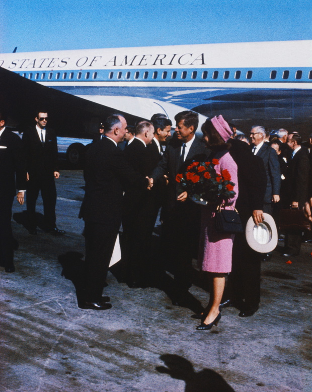 Jackie and John F Kennedy Arriving at Airport