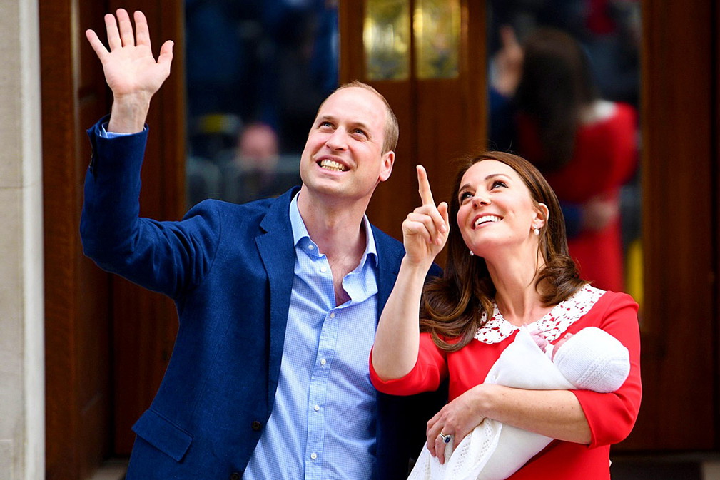 Księżna Kate, książę William, książę Louis