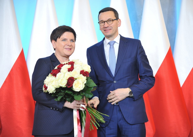 Powitanie Mateusza Morawieckiego w KPRM
